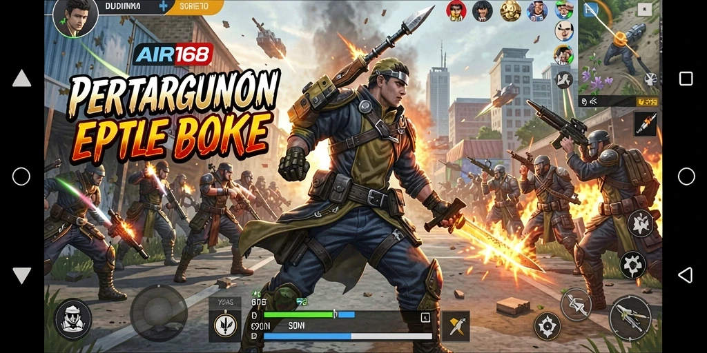 Menampilkan pertarungan mendebarkan di panggung Battle Royale.