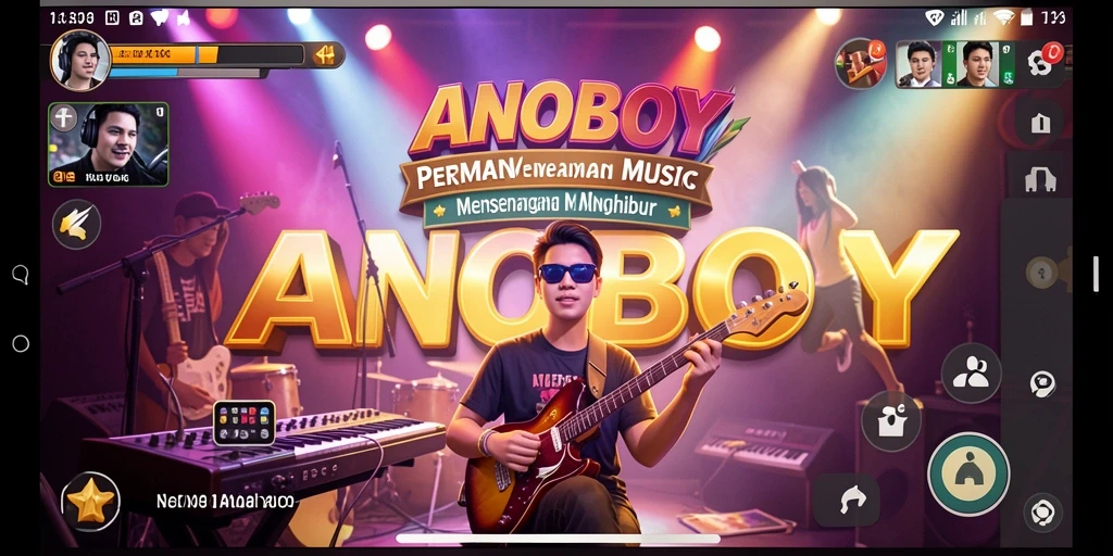 Screenshot ANOBOY menunjukkan pengguna asyik bermain musik.