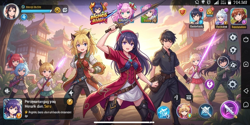 Tampilan menarik dari gameplay BIGMSG yang penuh aksi Anime.