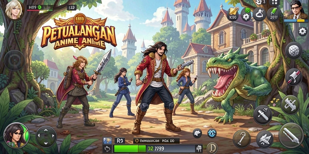 Tampilan gameplay H89 menampilkan pertarungan karakter anime yang epic.