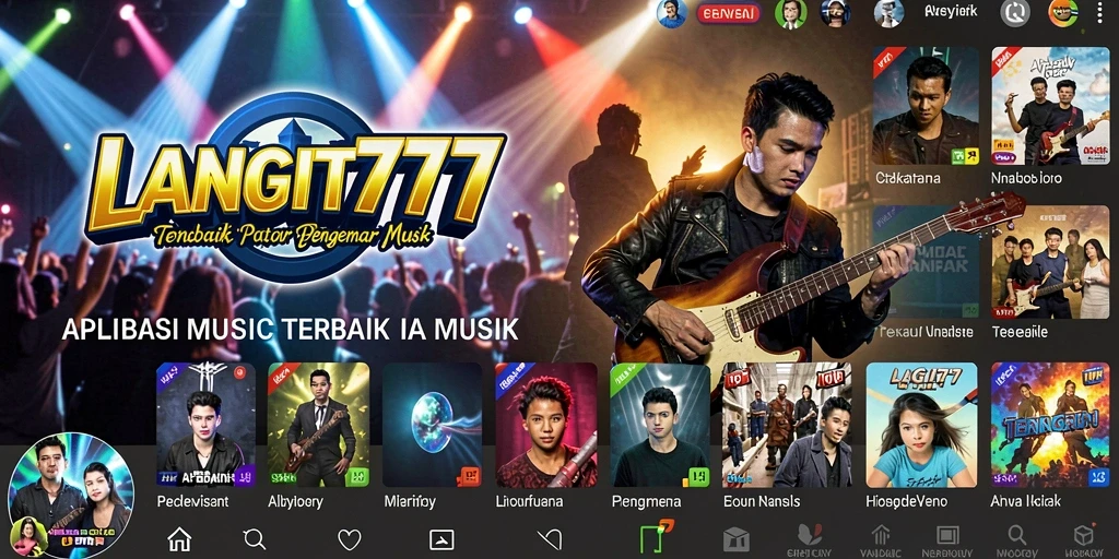 Tampilan antarmuka LANGIT777 yang modern dengan berbagai pilihan musik.