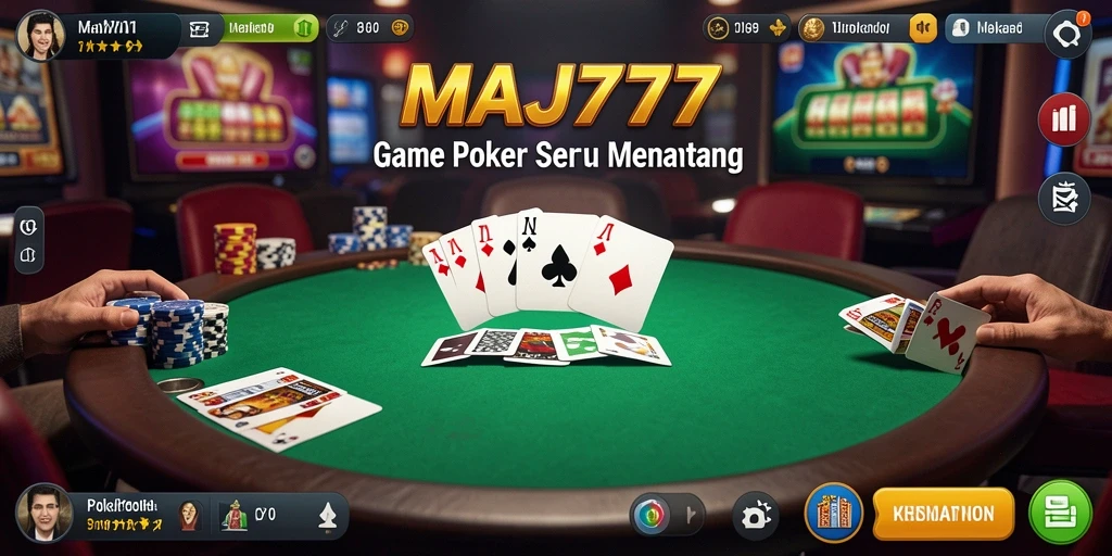 Tampilan gameplay poker yang mendebarkan di MAJ777.