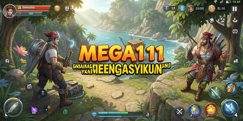 Tampilan gameplay menarik di MEGA111 dengan karakter colorful.