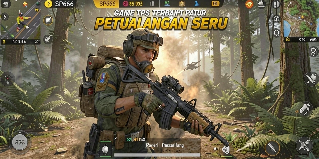 Tangkapan layar SP666 menampilkan aksi seru dalam pertempuran TPS.
