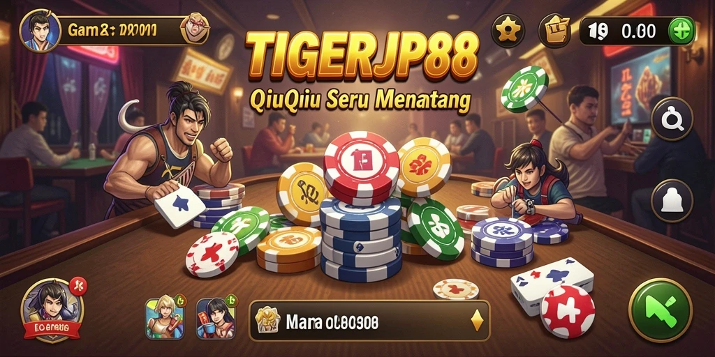 Tampilan gameplay seru di TIGERJP88 dengan pemain QiuQiu.