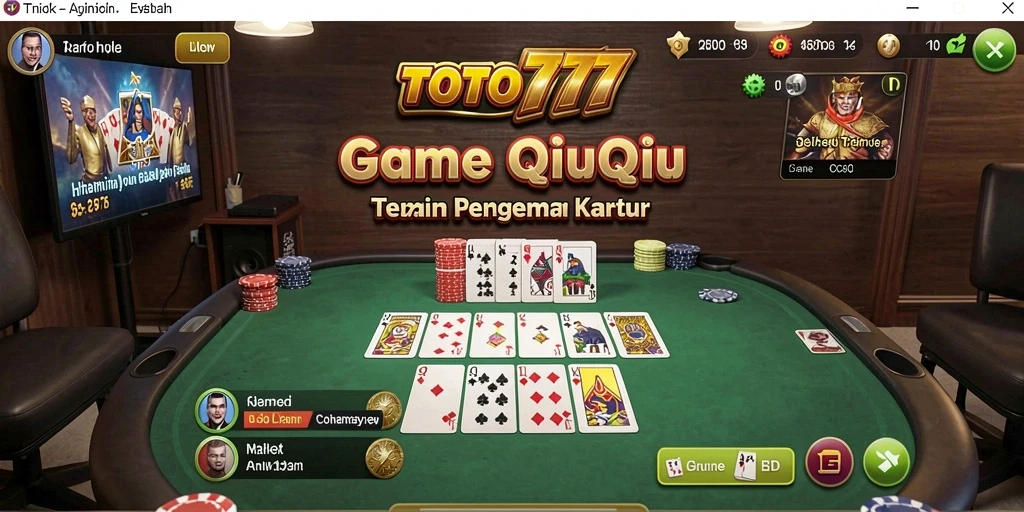 Screenshot gameplay TOTO777 menampilkan aksi seru dalam permainan QiuQiu.