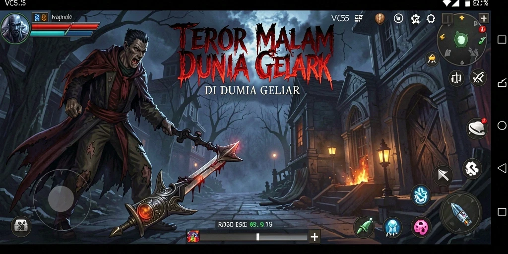 Tampilan dari gameplay VC55 dengan suasana horor yang mencekam.
