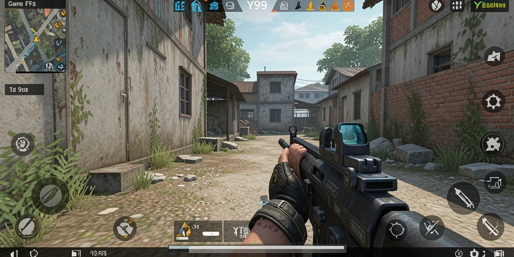 Tampilan gameplay Y89 dengan aksi menembak yang mendebarkan.